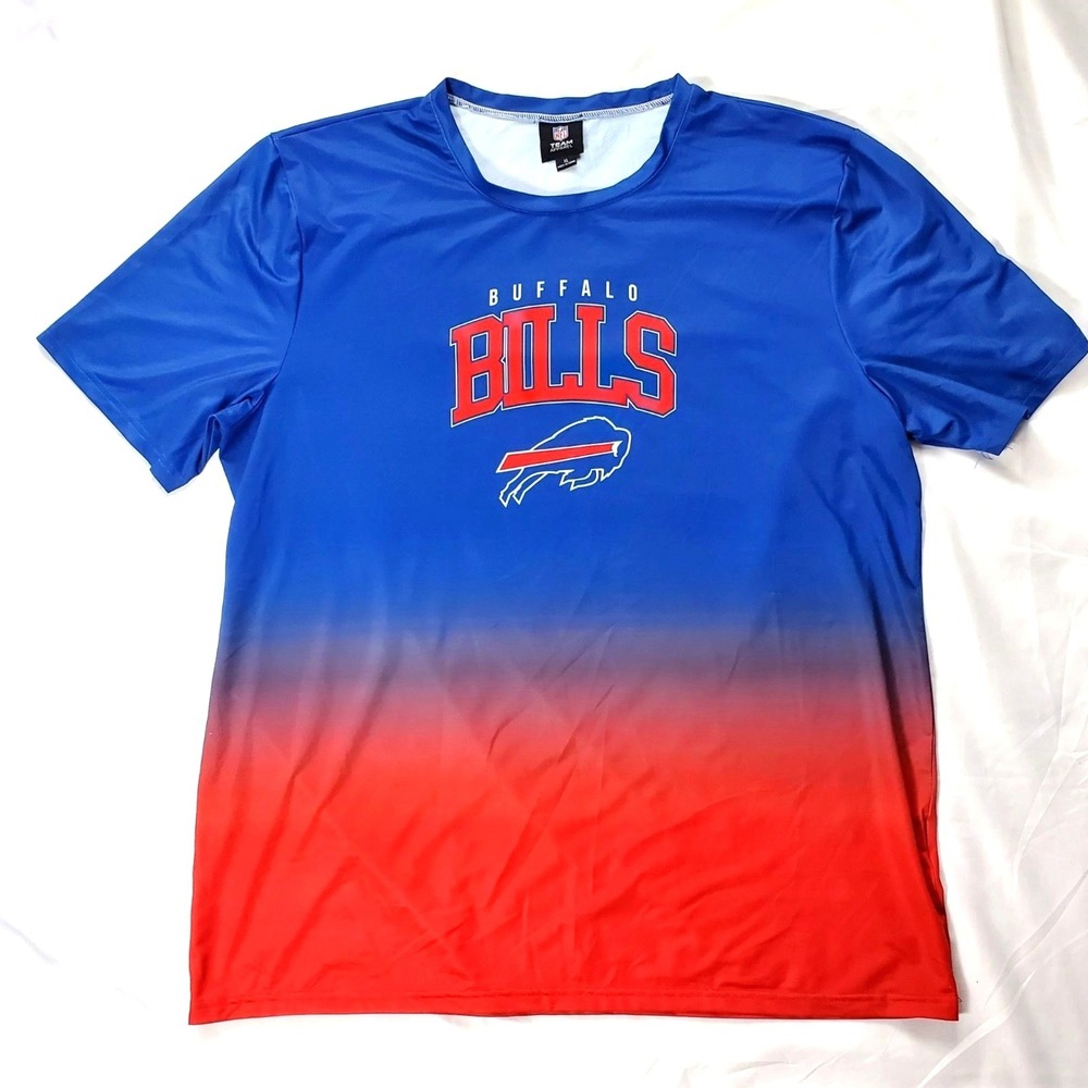 Buffalo Bills FOCO NFL Gradient Rash T-Shirt Mens XL Poly/Elastane Blue/Red